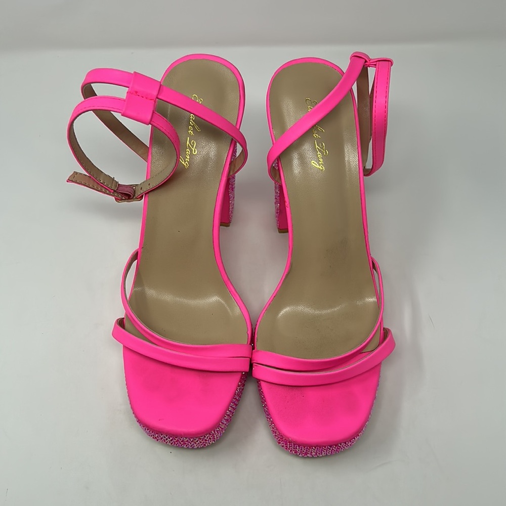 Elisabet Lang Pink Rhinestone Heel Barbie Shoes Size 8.5 Excellent Condition - Picture 4 of 11
